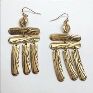 NWT Anthropologie Gold Tassels Drop Earrings